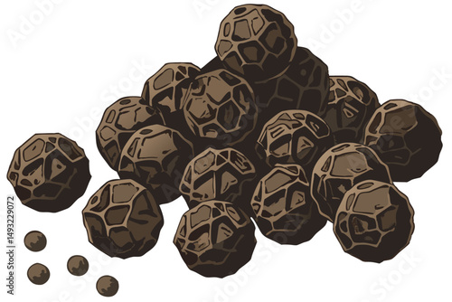  black pepper, food, spices, condiment, culinary, kitchen, texture, ingredient, close-up, isolated, transparent background