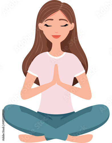 yoga woman vector illustration
