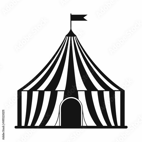Carnival Big Top Tent Silhouette vector Design.