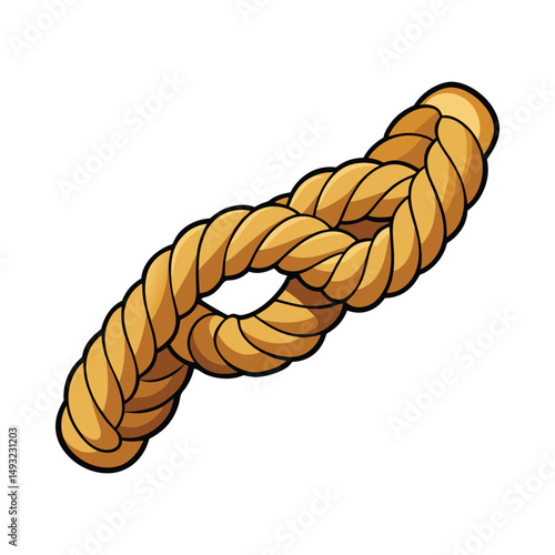 Cartoon golden rope knot illustration