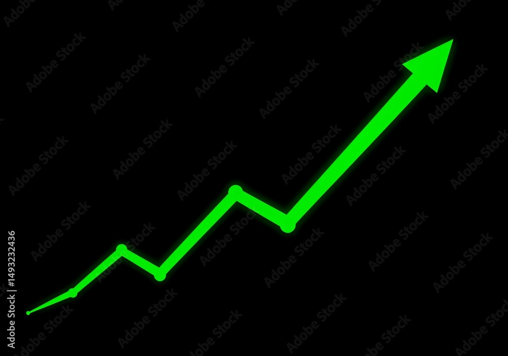 Green Upward Trending Arrow Growth, Success, Progress, and Positive Development Green Upward Trending Arrow Growth, Success, Progress, and Positive Development