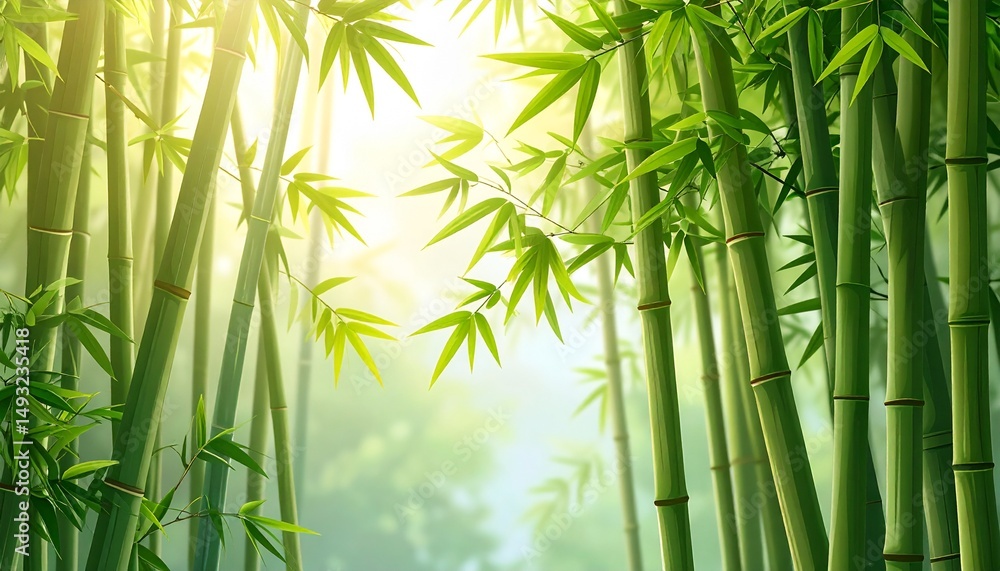Obraz premium green bamboo forest