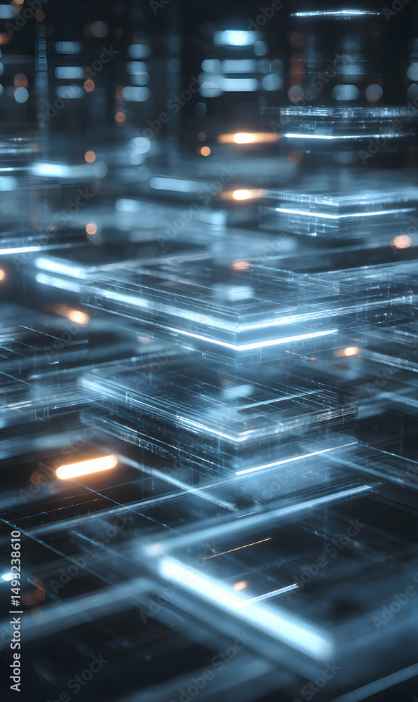 Abstract geometric arrangement of glowing squares creates a futuristic and technologically advanced atmosphere visually stunning presentation Abstract geometric arrangement of glowing squares creates a futuristic and technologically advanced atmosphere visually stunning presentation
