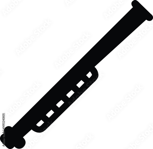 Oboe Icon Black Music Instrument Vector