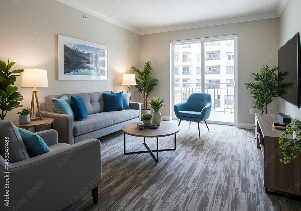 Fototapeta premium Interior living room with furniture