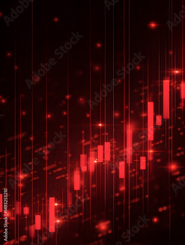 Wallpaper Mural Luminous Red Stock Market Investment Chart Torontodigital.ca