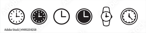 Time and clock icons set, stopwatch, timer, , time management concept, fast stopwatch line icon, Victor illustration Eps 10.