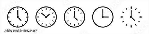 Time and clock icons set, stopwatch, timer, , time management concept, fast stopwatch line icon, Victor illustration Eps 10.