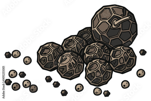  black pepper, food, spices, condiment, culinary, kitchen, texture, ingredient, close-up, isolated, transparent background