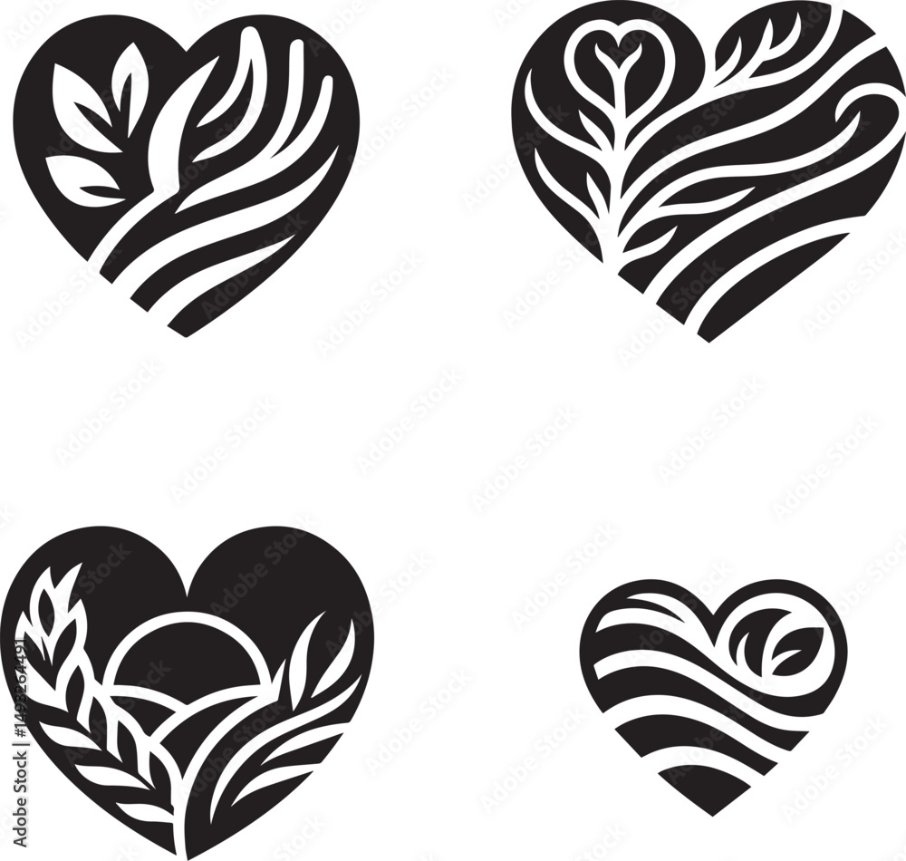 Obraz premium Heart vector logo or icon