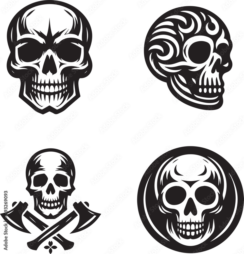 Fototapeta premium Skull vector logo or icon