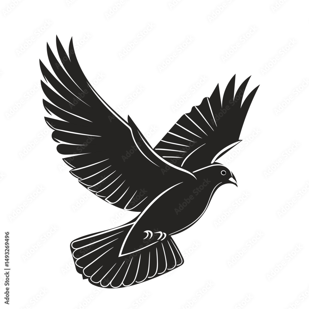 Obraz premium pigeon vector illustration silhouette image