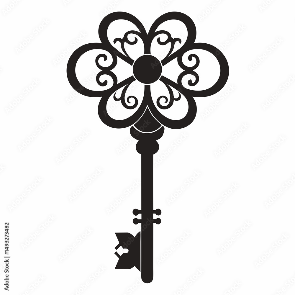 Obraz premium vector illustration of an old key