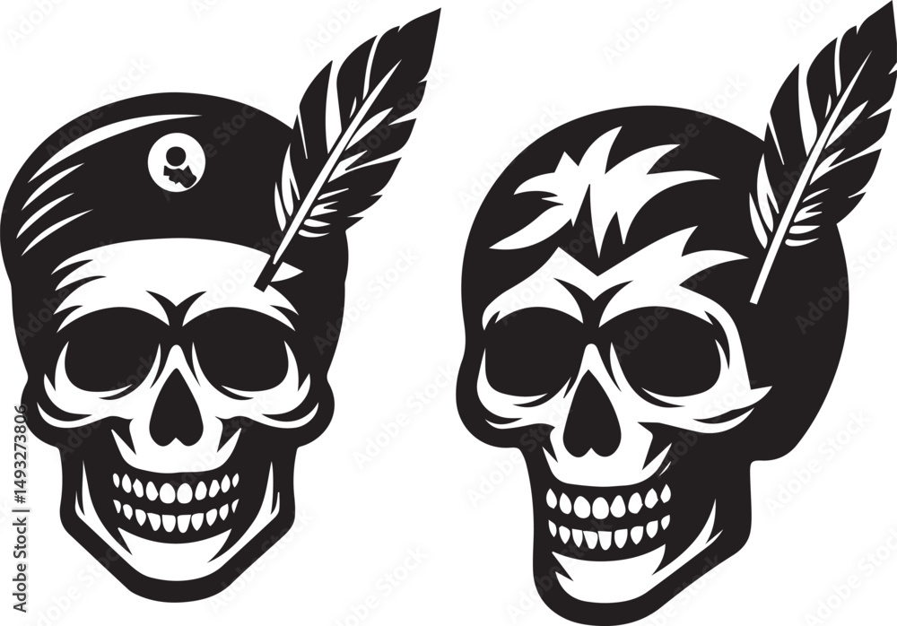 Obraz premium Skull vector logo or icon