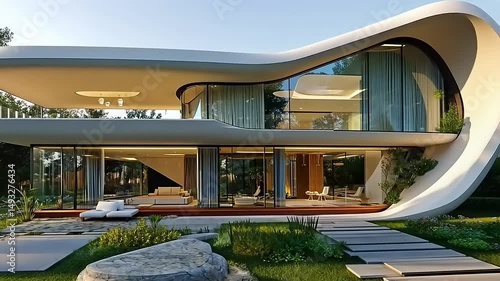 Wallpaper Mural Curved Modern Dream House: Architectural Marvel Torontodigital.ca