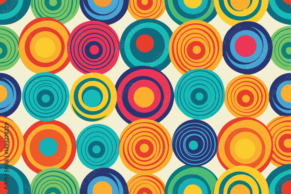 Fototapeta premium colorful-seamless-pattern-with-hand-drawn-circles-.eps