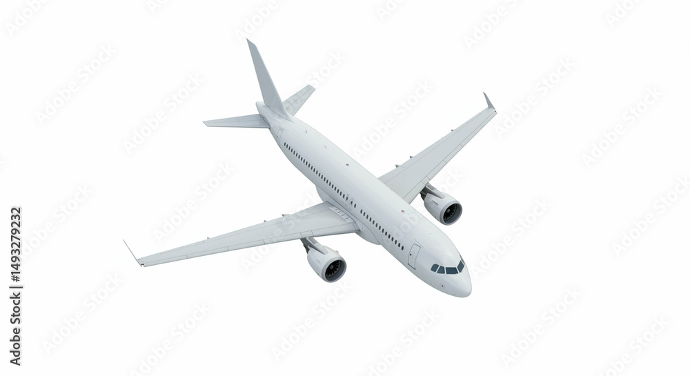 Isolated passenger aircraft ascending upward Isolated passenger aircraft ascending upward