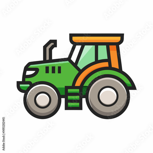 tractor isolated on white