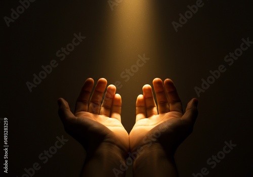 praying hands in dark