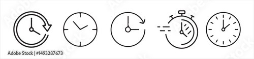 Time and Clock icons set. Clocks icon collection design, Victor illustration Eps 10.