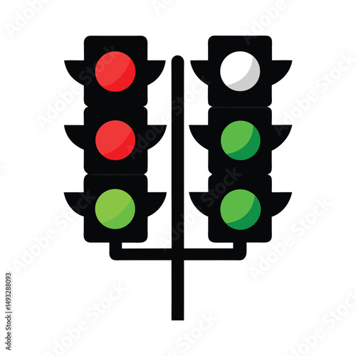 Double traffic light signal illustration