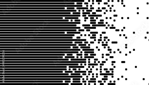 Black and white smooth transition pattern for fade or disappear background. Graphic resource element. Editable vector Format. EPS10 