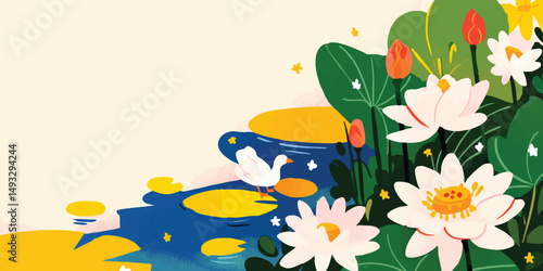 A beautiful lotus flower ga...