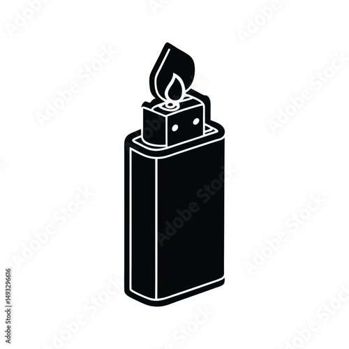 Flat and Minimal Kitchen lighter logo vector illustration isolated on white background