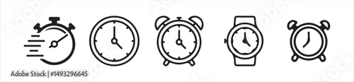 Time and Clock icons set. Clocks icon collection design, Victor illustration Eps 10.