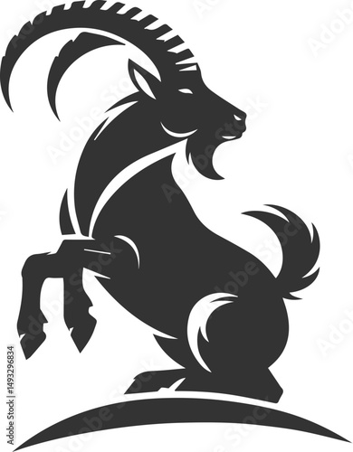 Wallpaper Mural Black drawing vector silhouette of a goat Torontodigital.ca
