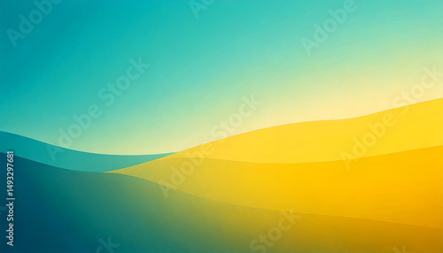 Abstract Colorful Wave Design in Yellow and Blue Gradient