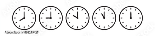 Time and Clock icons set. Clocks icon collection design, Victor illustration Eps 10.