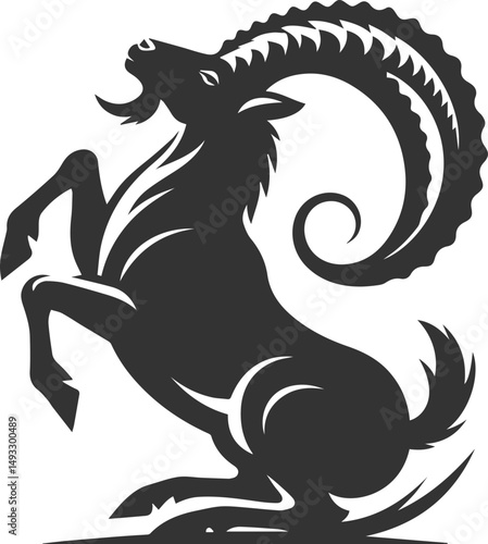 Wallpaper Mural Black drawing vector silhouette of a goat Torontodigital.ca