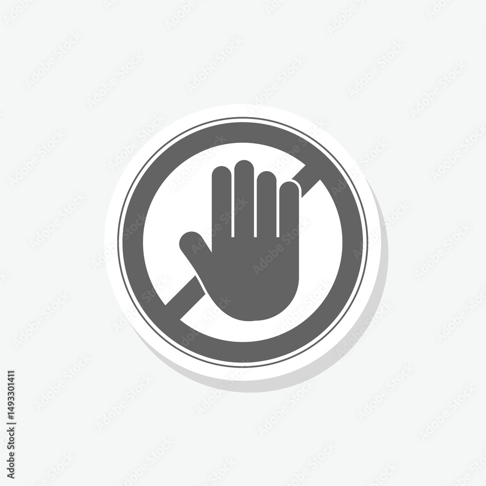 STOP! No entry! Entry prohibited stop icon sticker isolated on gray background STOP! No entry! Entry prohibited stop icon sticker isolated on gray background