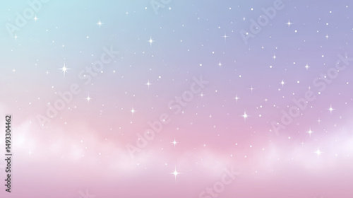 A dreamy background with soft pastel colors and scattered starry details, offering a cute, tranquil wallpaper design