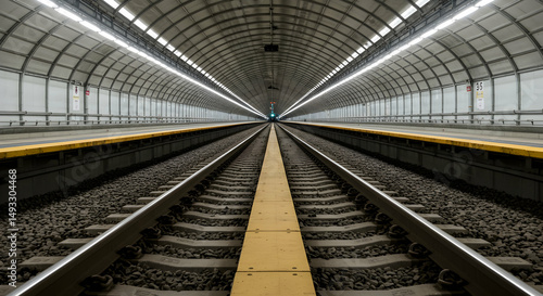 railway,  tunnel,  train tracks, Railway Tunnel Perspective