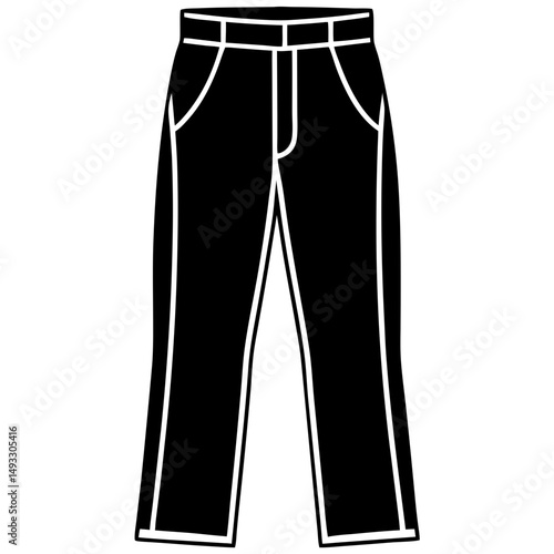 Simple Black Cargo Pants Silhouette Image for Utility Fashion or Outdoor Wear Design

