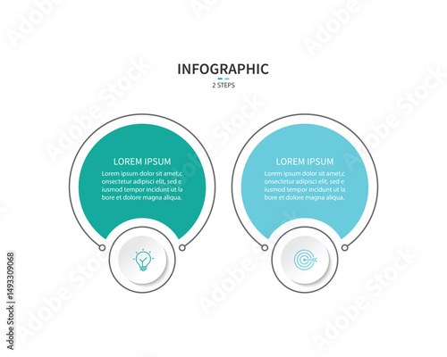 Business infographics. Infographics with 2 steps or options