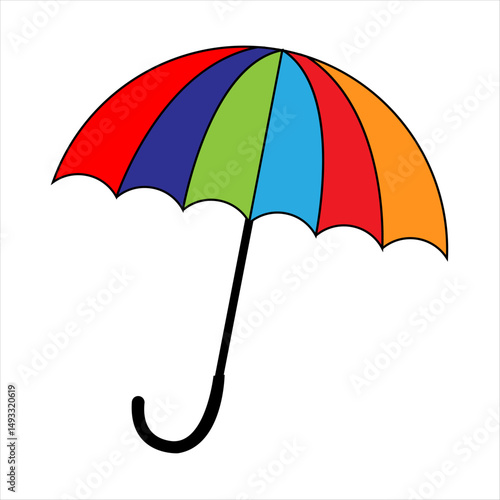 Celestial Umbrella icon.  Insurance Line Vector Icon for websites, mobile interfaces, presentations, banner, visual branding etc. Vector illustration. isolated on white and black background. EPS 10 11