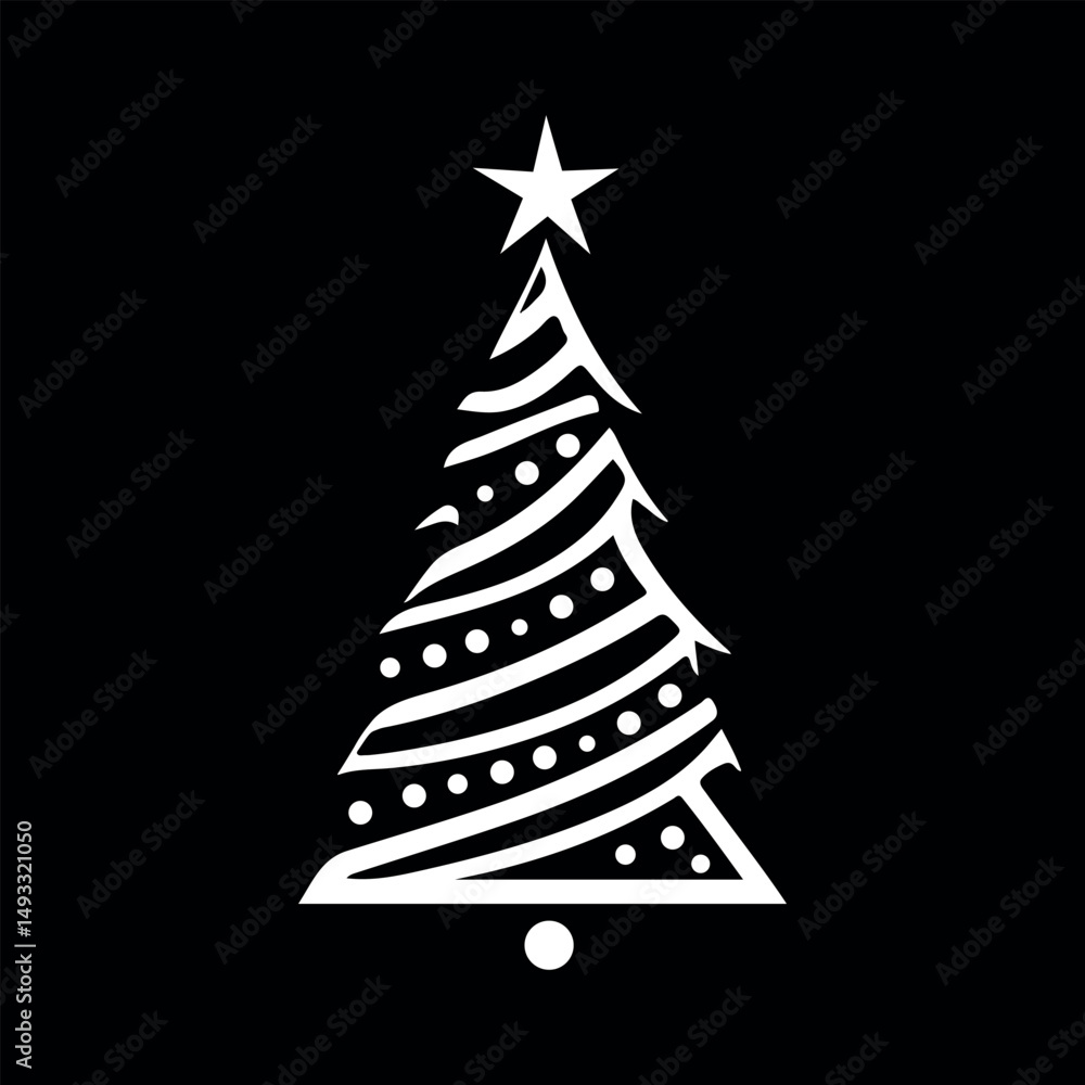 Christmas Tree Silhouette Vector Illustration Christmas Tree Silhouette Vector Illustration