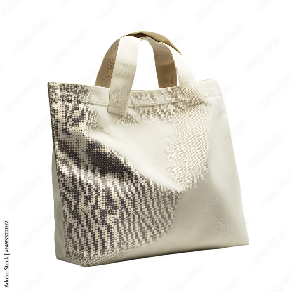 Minimal Canvas Bag with a Smooth Surface and Unders Isolated on Transparent Background Minimal Canvas Bag with a Smooth Surface and Unders Isolated on Transparent Background