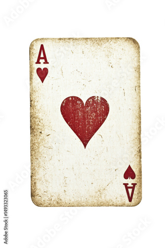 Isolated Ace of Hearts Card