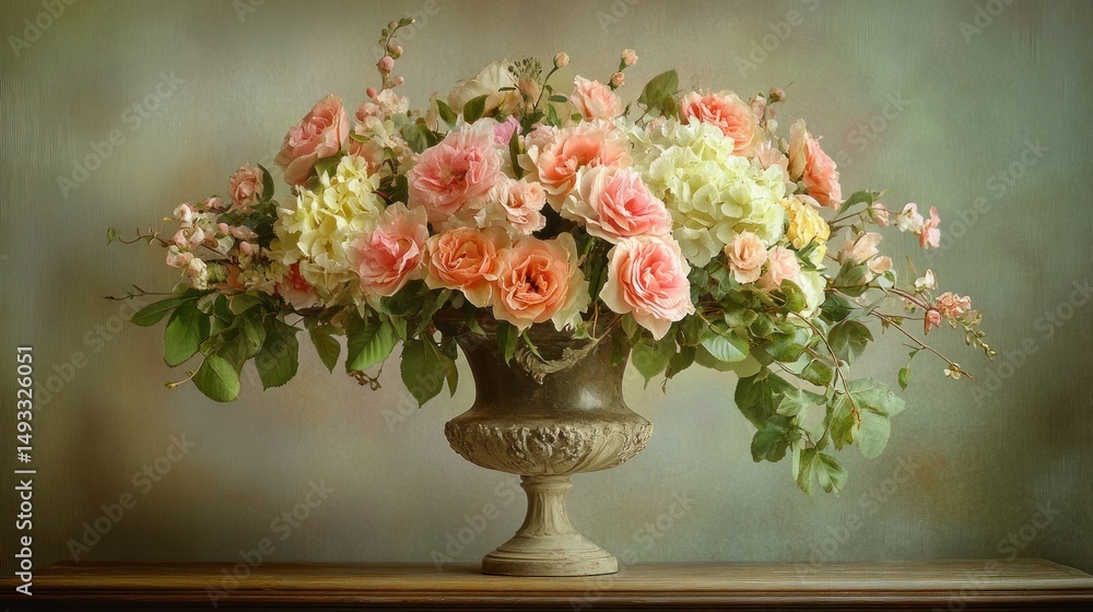 Naklejka premium Vintage floral arrangement