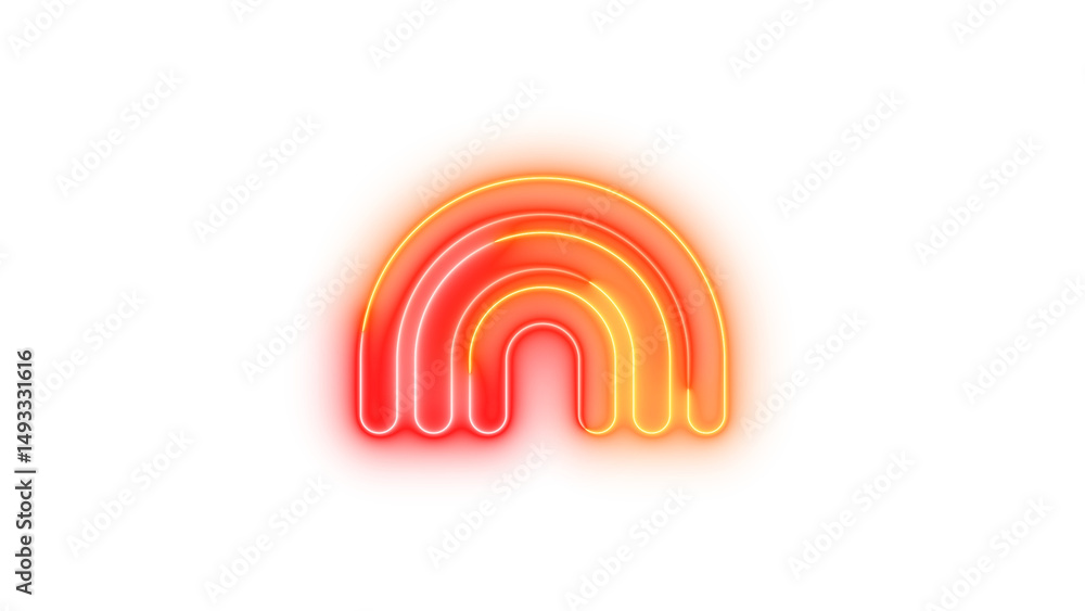 Fototapeta premium Neon rainbow icon glowing with transparent background
