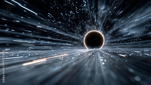 Journey through a cosmic black hole tunnel
