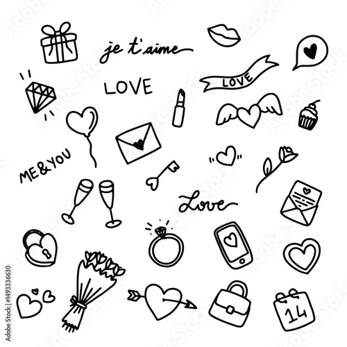 Love Doodles design sketch pen icons cartoon style