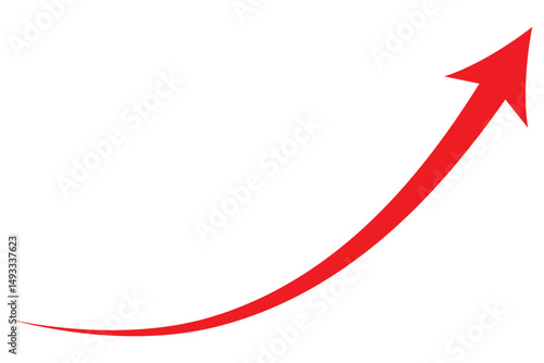 Upward blue curved arrow icon Business Growth, Success, Finance, Profit Increase, Positive Trend, Analytics, Marketing, Economic Rise, Stock Market, Investment, and Performance Concept