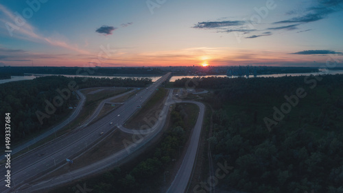 Drone photo of a highway br...