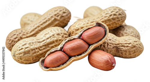Wallpaper Mural Macro Shot of Peanuts in Shells on Light Beige Surface - Natural Snack Food Detail Torontodigital.ca