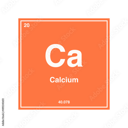 calcium periodic vector isolated on transparent background